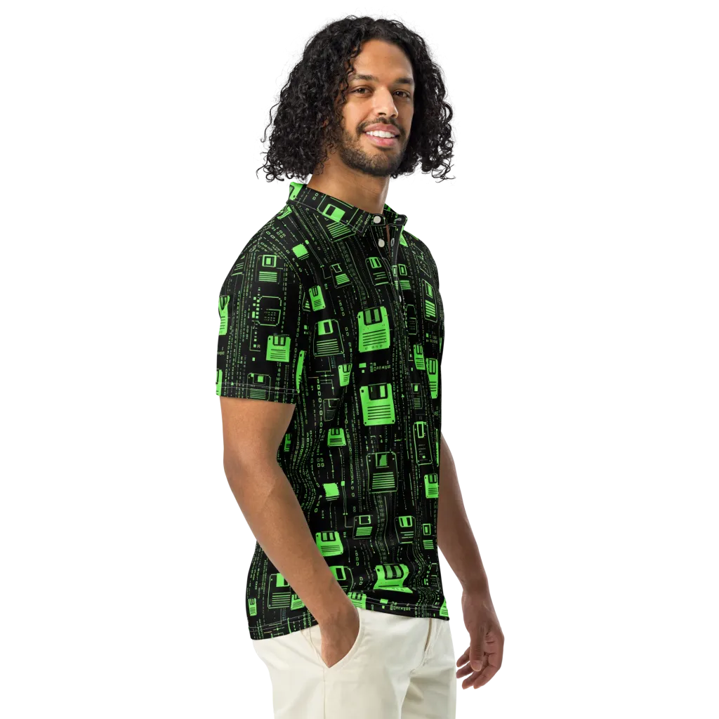 Neon Archive on Men's Slim Fit Polo Shirt — Right Front