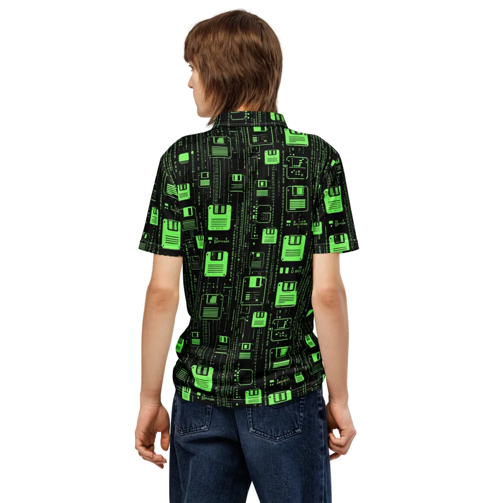 Neon Archive on Men's Slim Fit Polo Shirt — Back