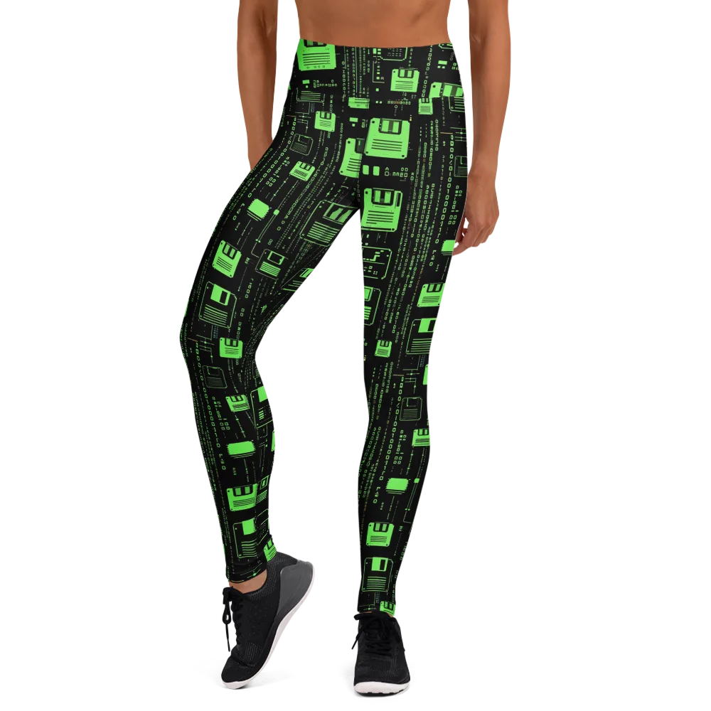 Neon Archive on Yoga Leggings — Front