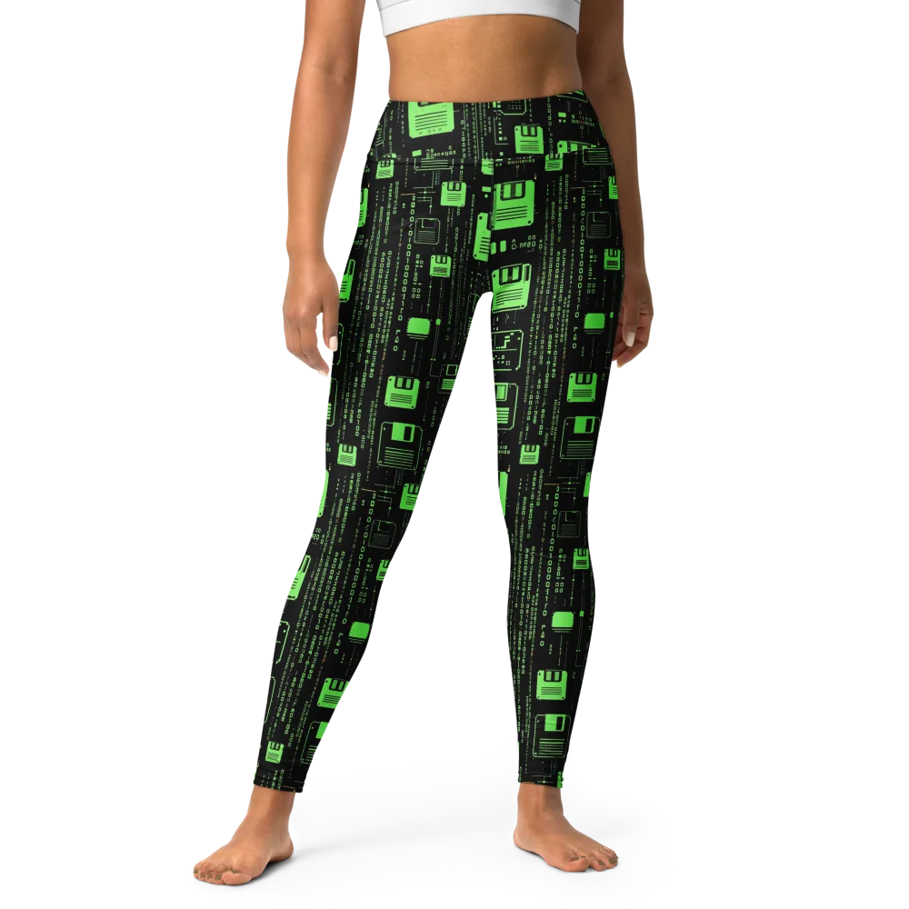 Neon Archive on Yoga Leggings — Front