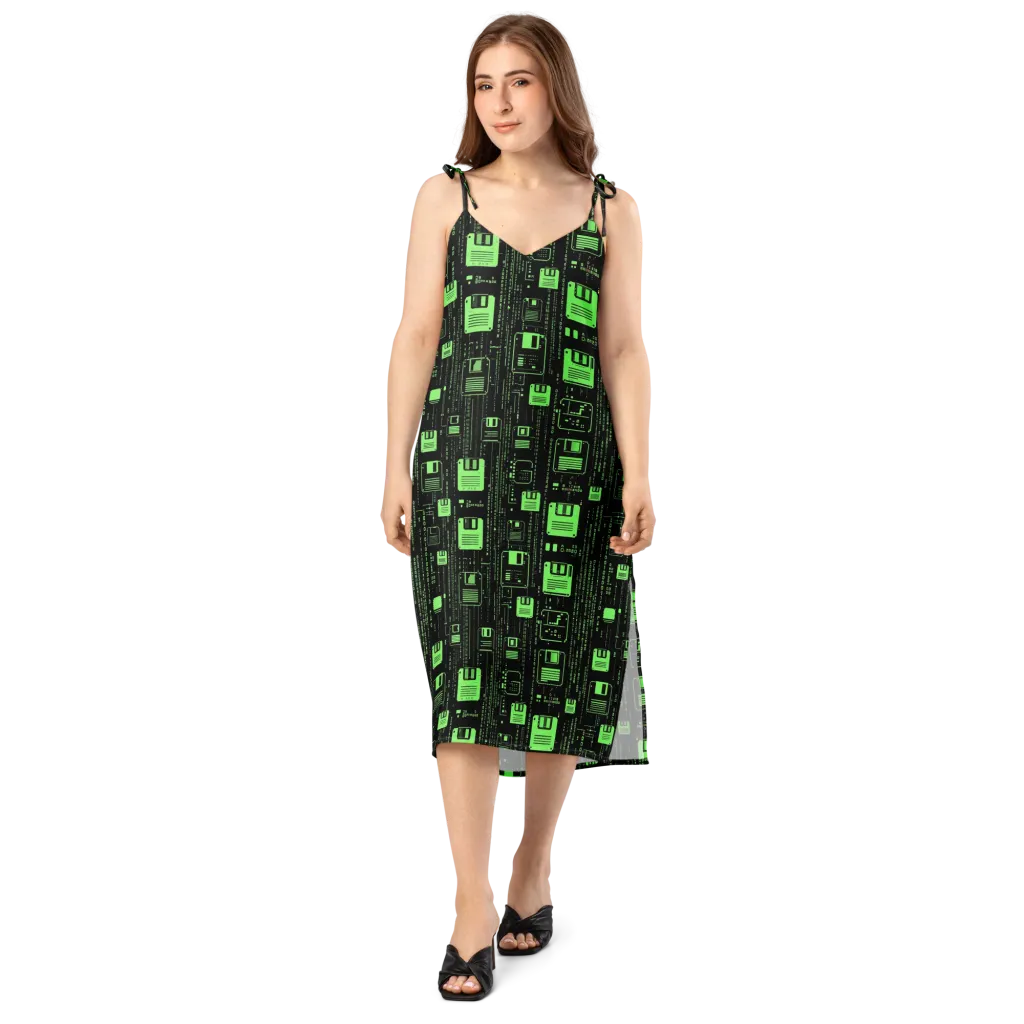 Neon Archive on Slip Dress — Front