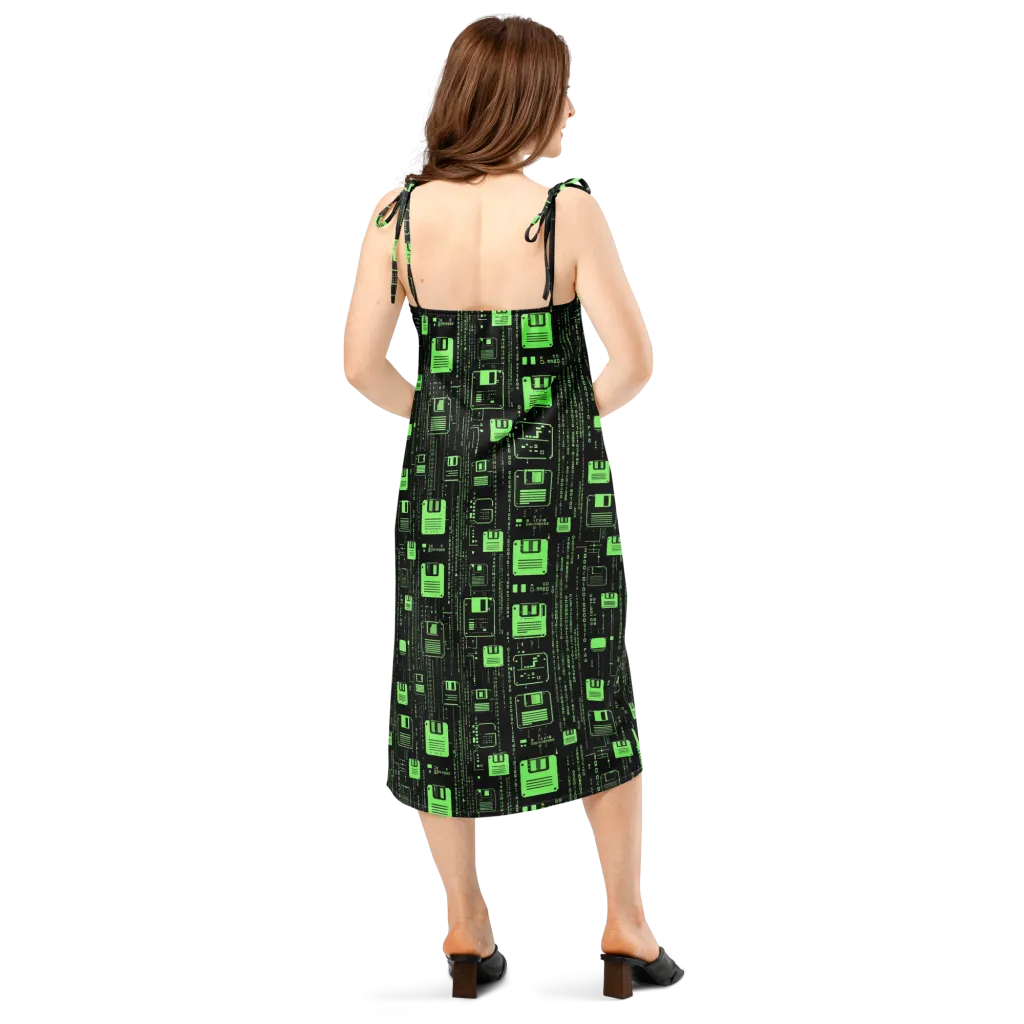 Neon Archive on Slip Dress — Back
