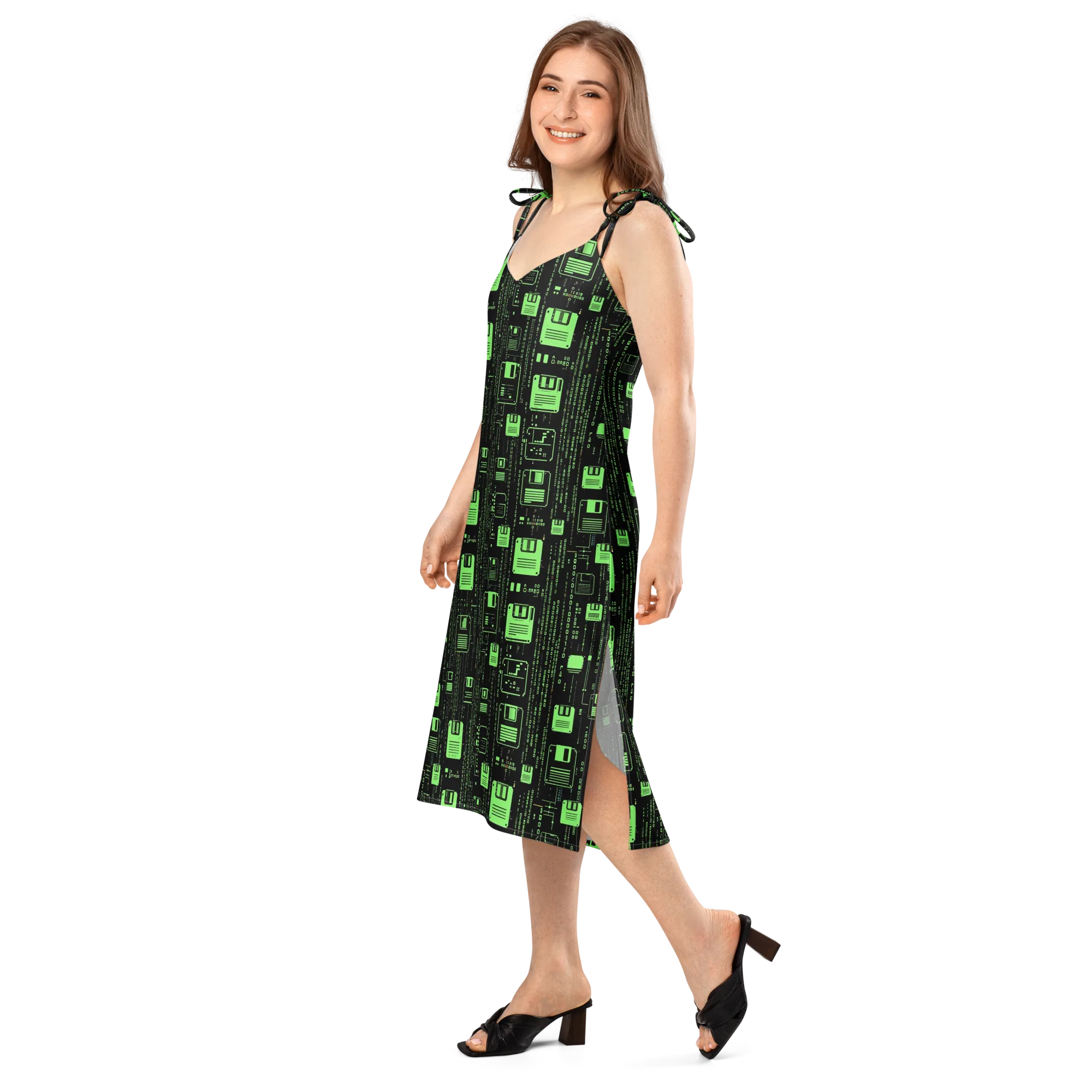 Neon Archive on Slip Dress — Left Front