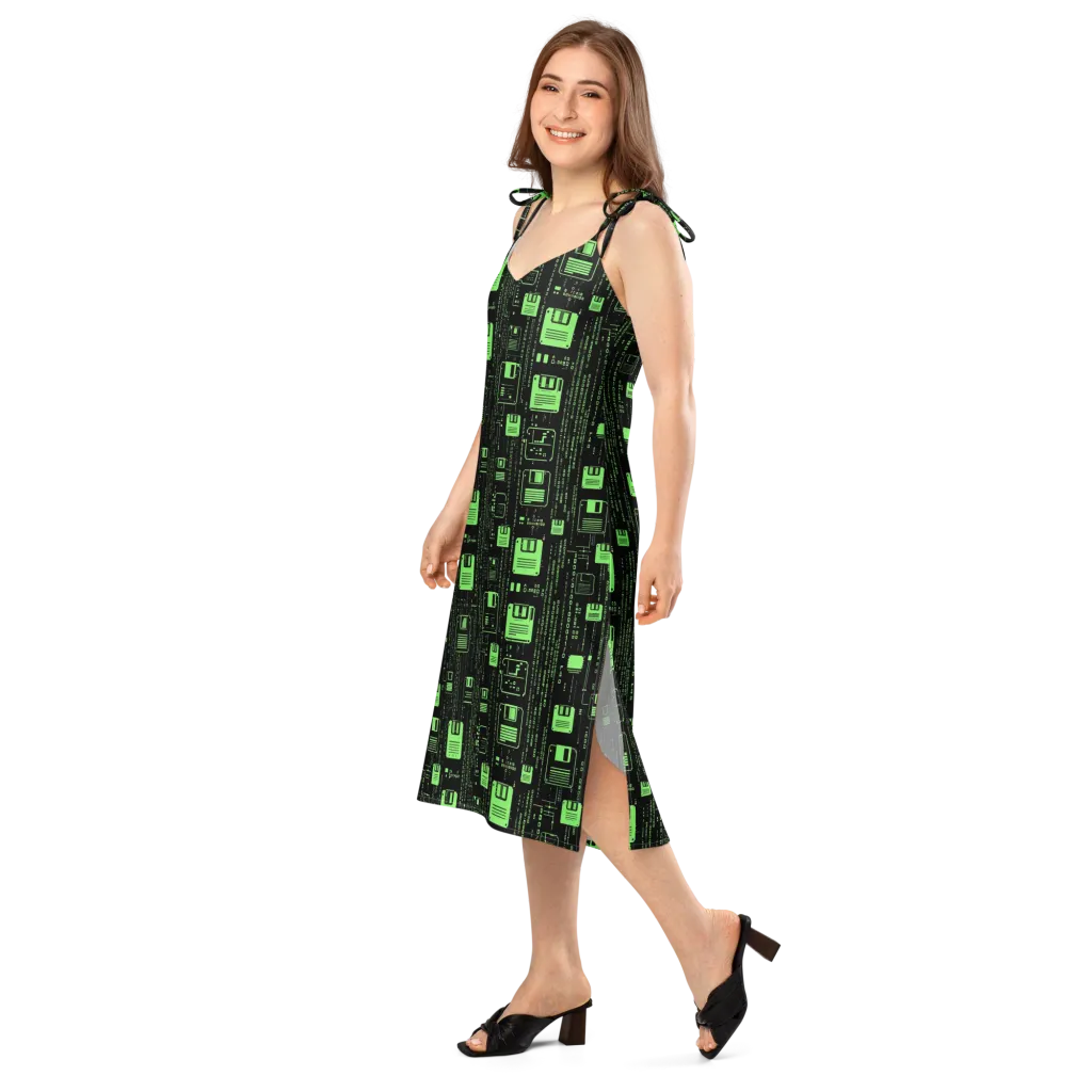 Neon Archive on Slip Dress — Left Front