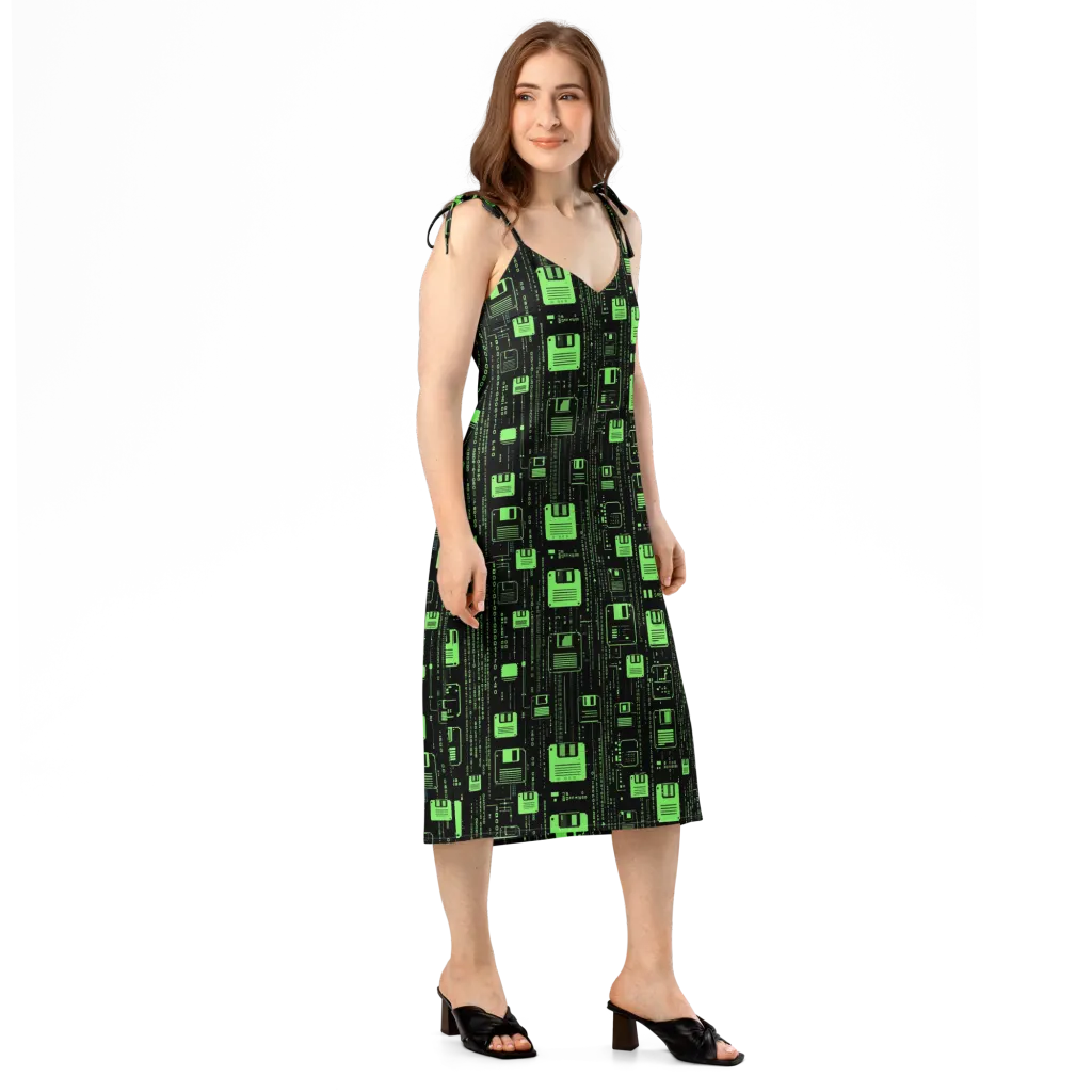 Neon Archive on Slip Dress — Right Front