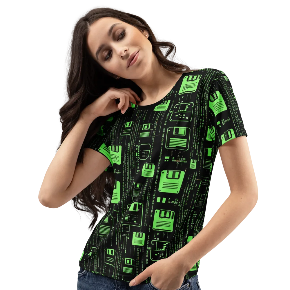 Neon Archive on Women's Crew Neck T-Shirt — Left Front