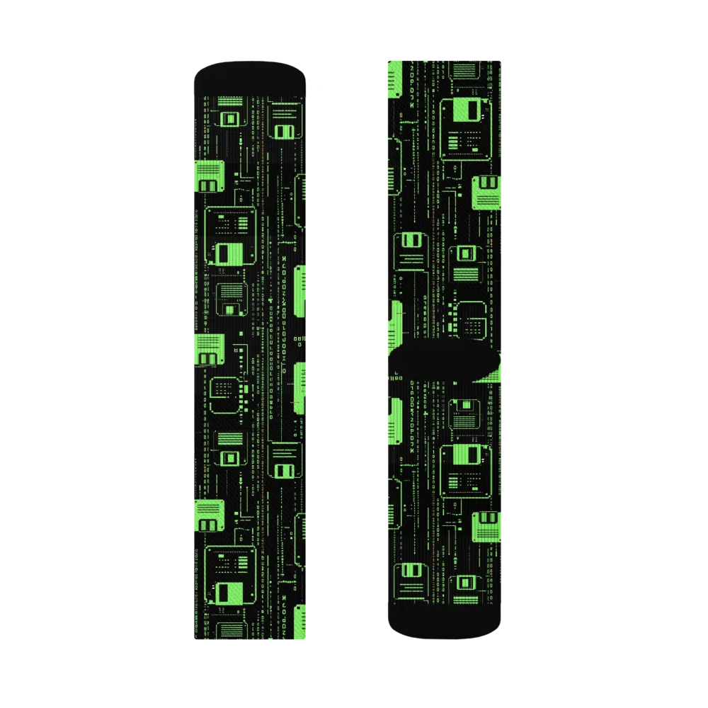 Neon Archive on Socks — Left Sock