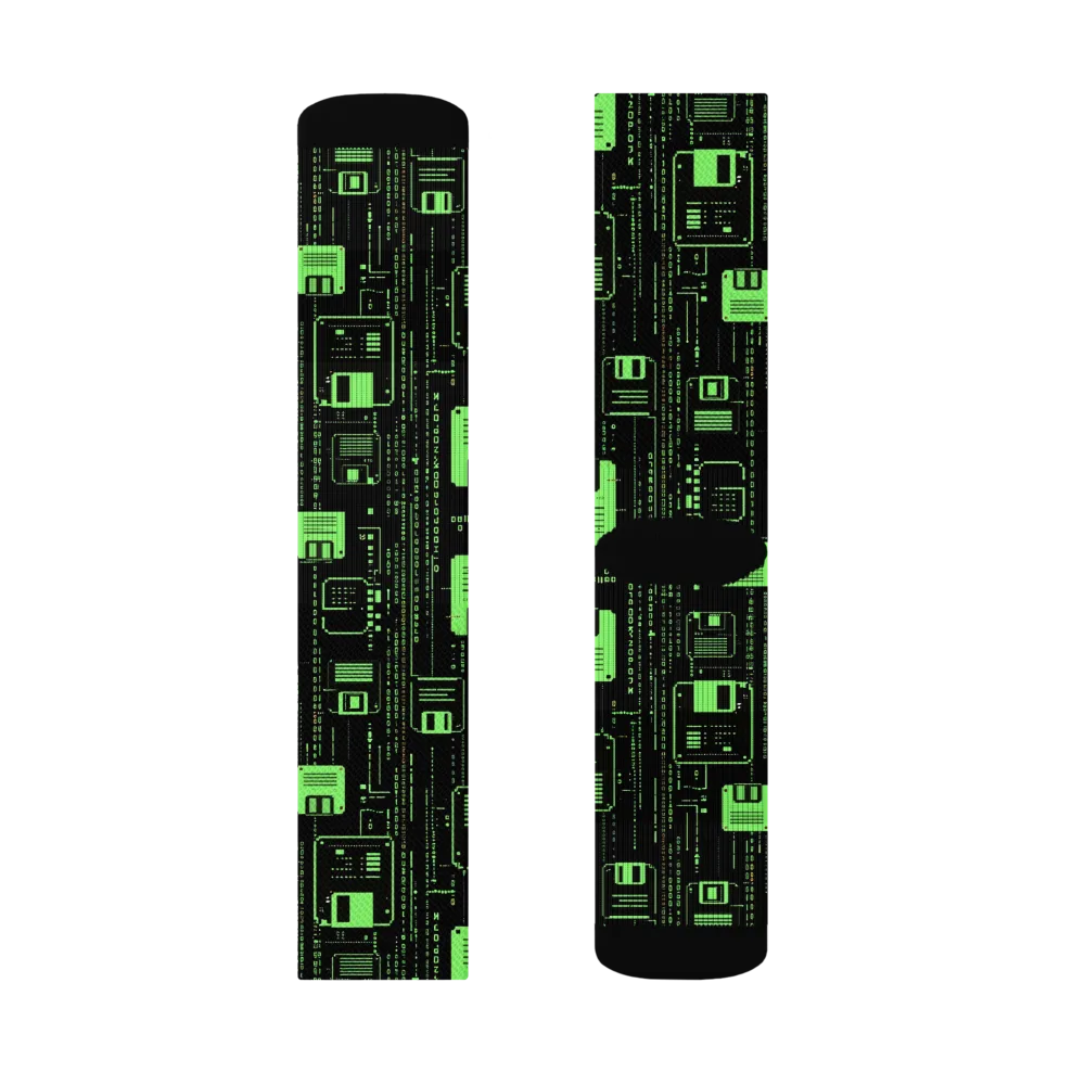 Neon Archive on Socks — Right Sock