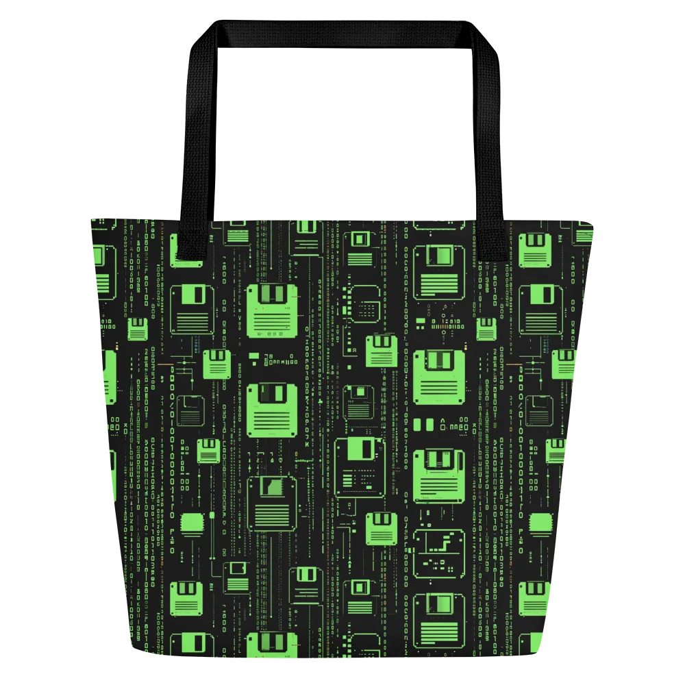Neon Archive on Large Tote Bag W/ Pocket — Front