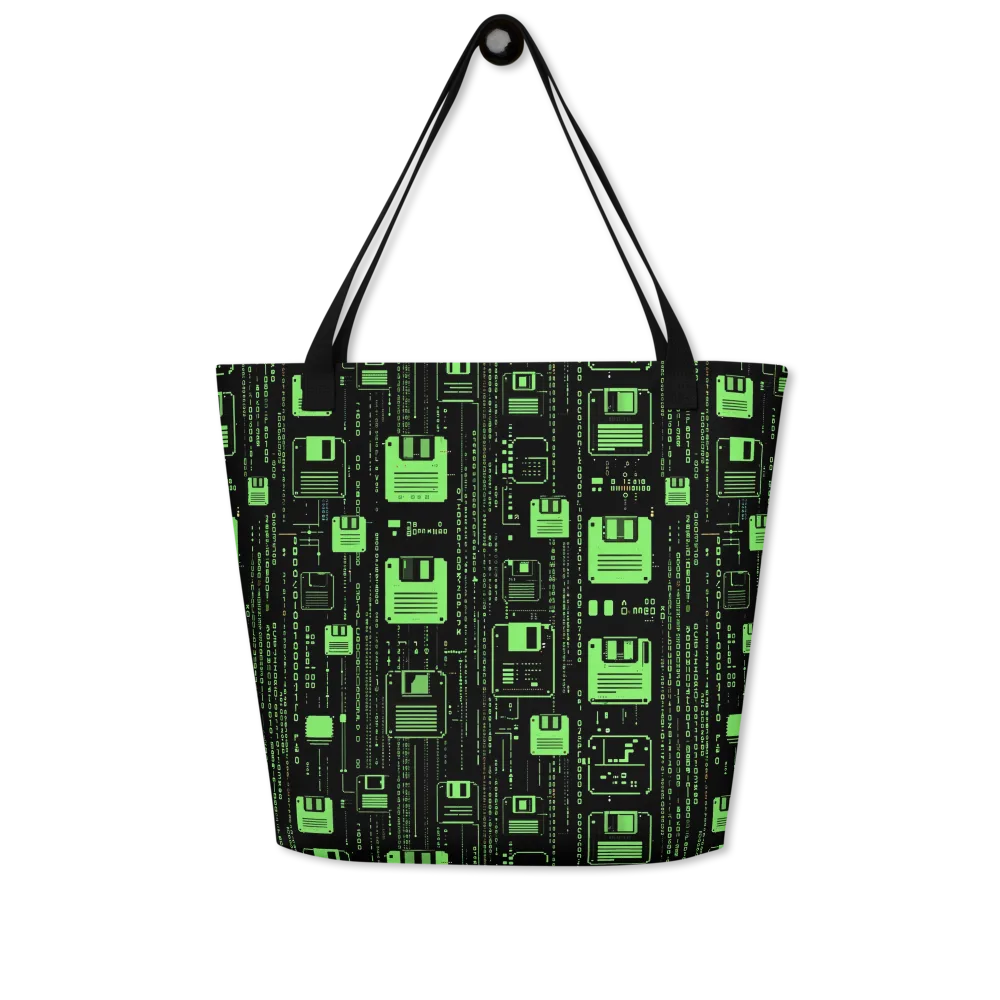 Neon Archive on Large Tote Bag W/ Pocket — Front