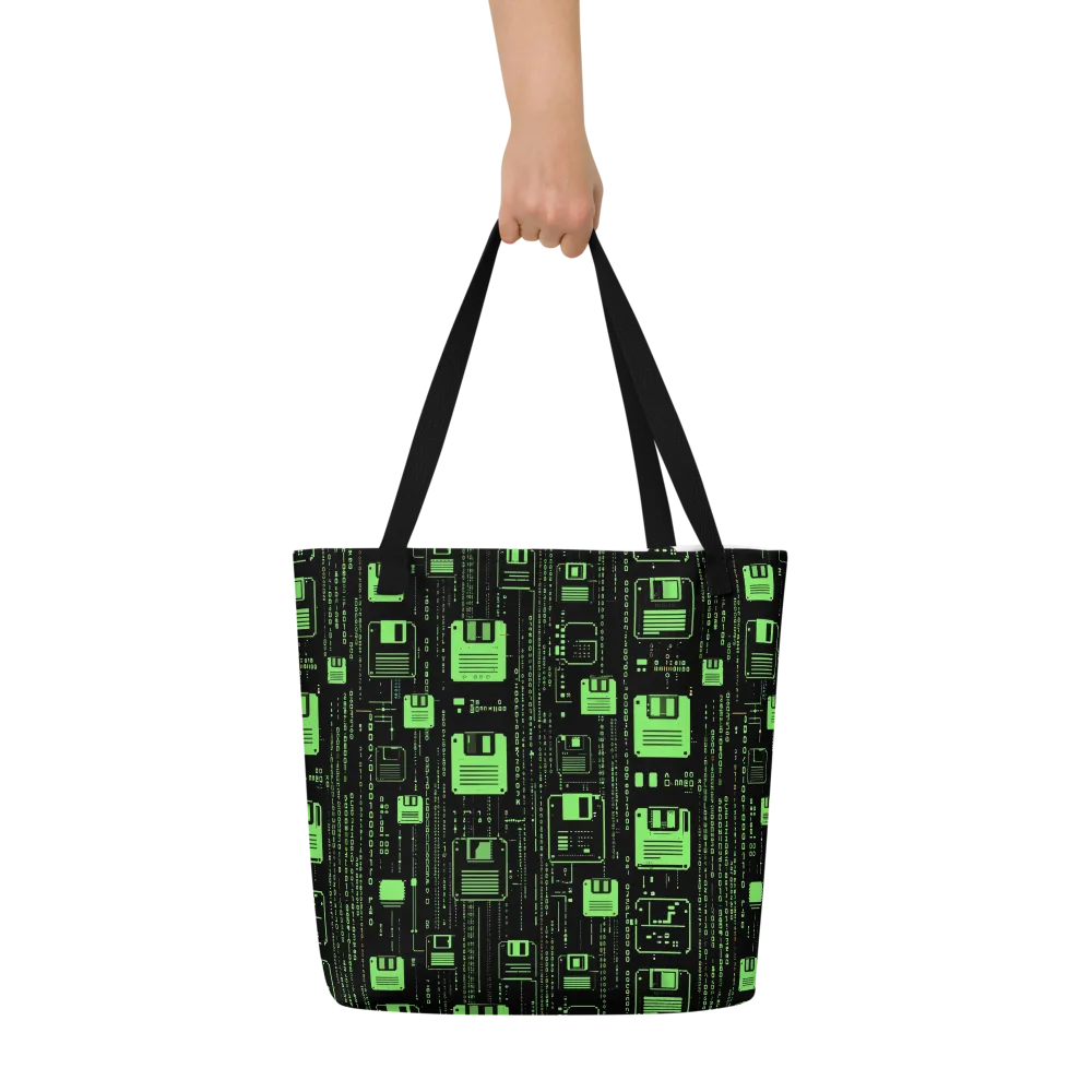 Neon Archive on Large Tote Bag W/ Pocket — Front