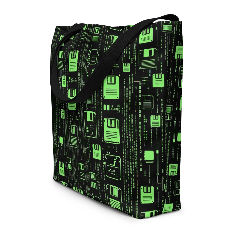 Neon Archive on Large Tote Bag W/ Pocket — Front
