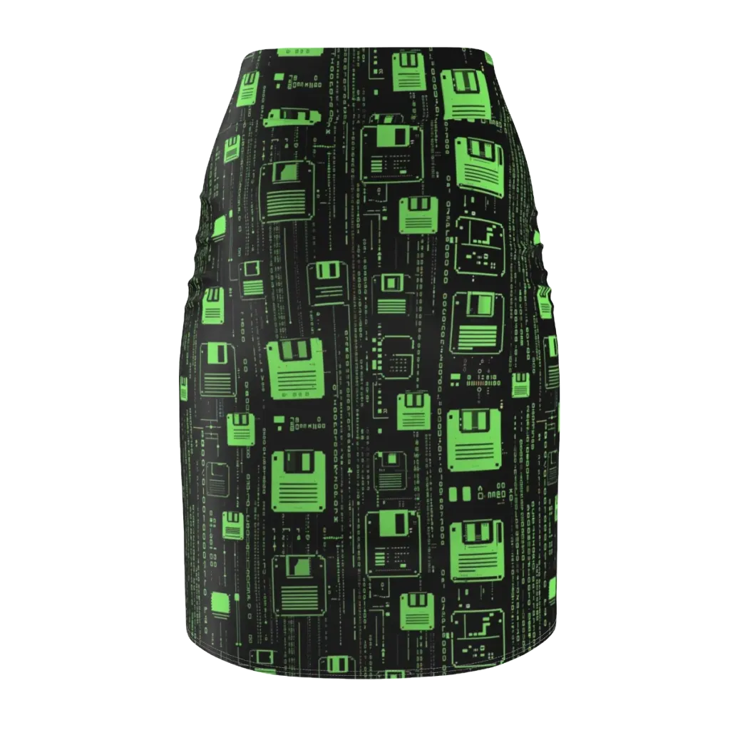 Neon Archive on Pencil Skirt — Back