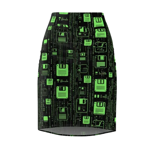 Neon Archive on a Pencil Skirt