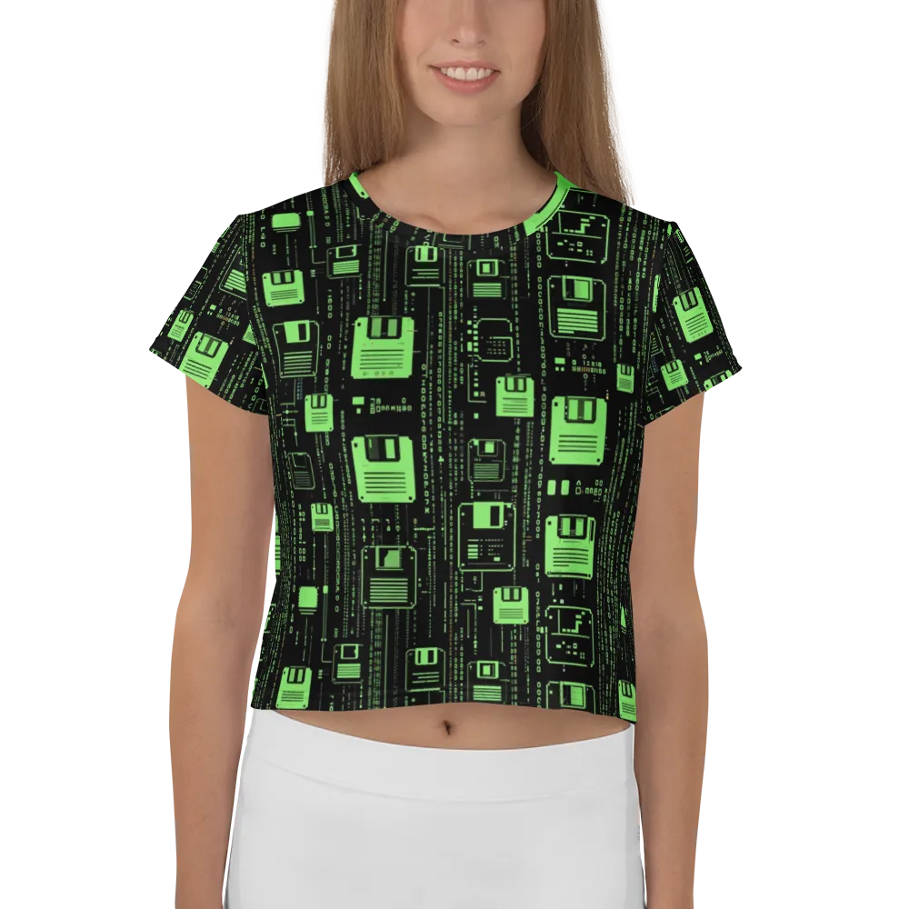 Neon Archive on Crop Tee — Front