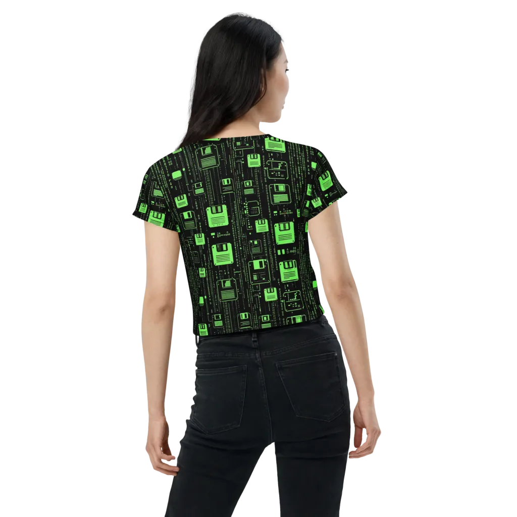 Neon Archive on Crop Tee — Back