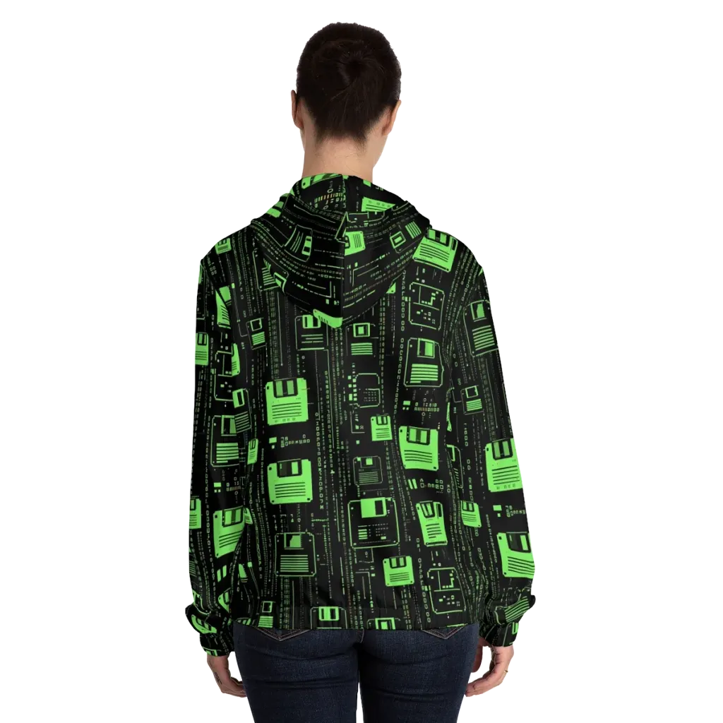 Neon Archive on Women's Full-Zip Hoodie — Back On Person