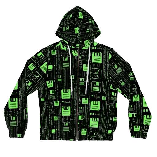 Neon Archive on a Women's Full-Zip Hoodie