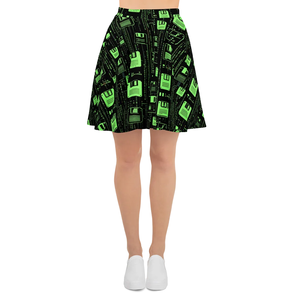 Neon Archive on Skater Skirt — Front
