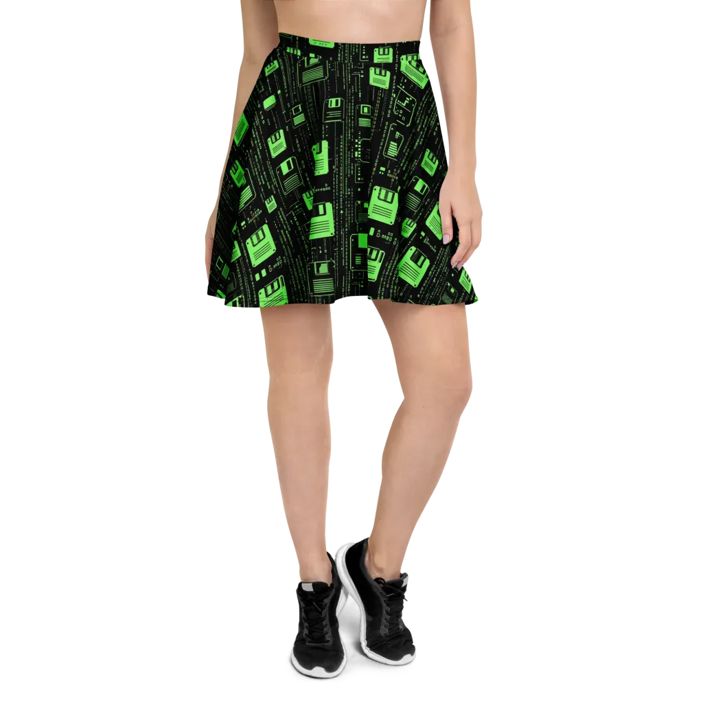 Neon Archive on Skater Skirt — Front