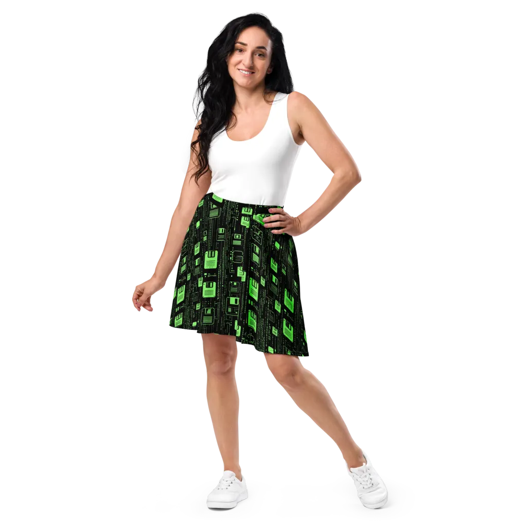 Neon Archive on Skater Skirt — Front