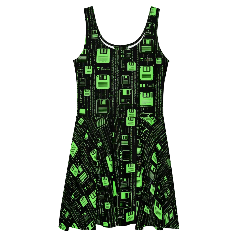 Neon Archive on Skater Dress — Front