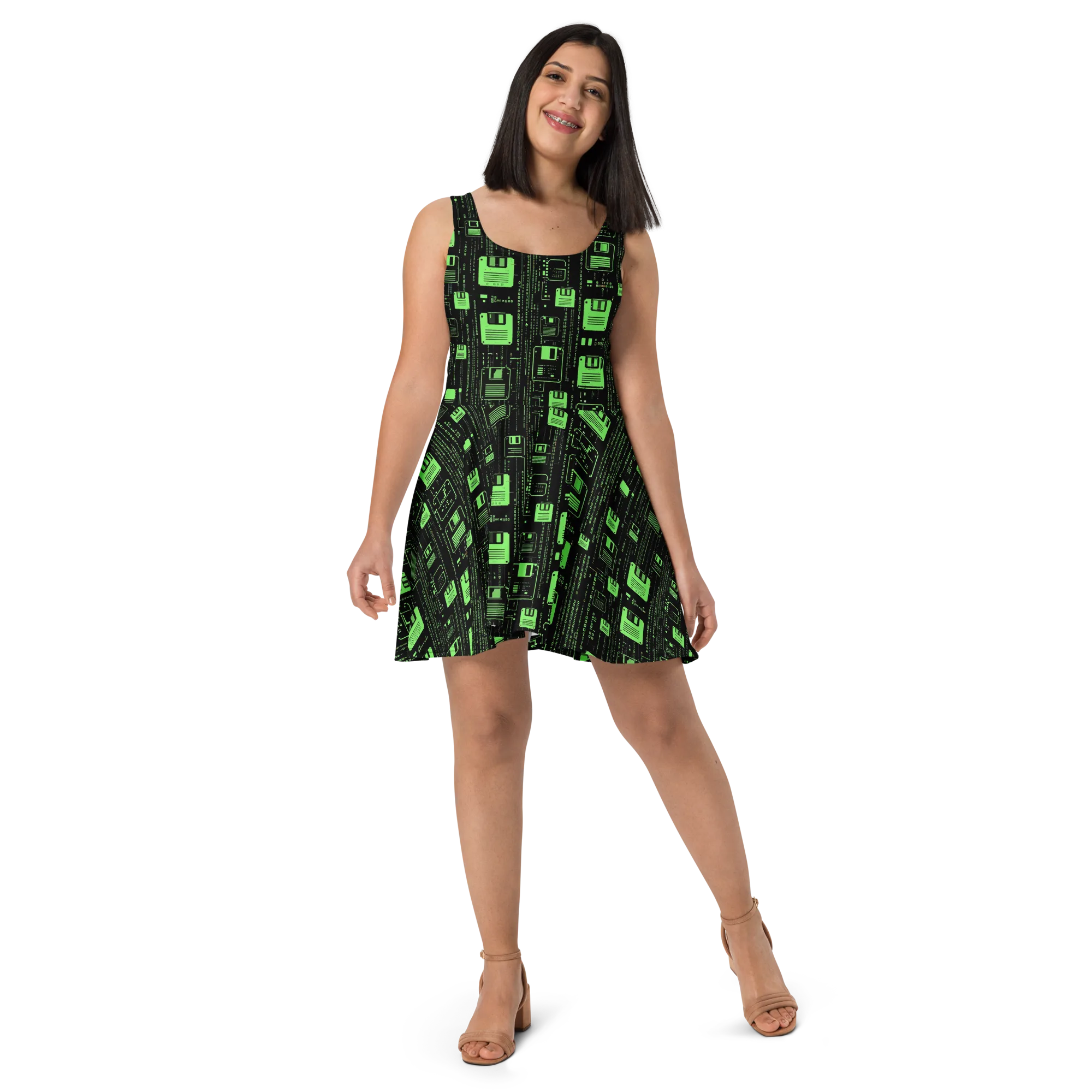 Neon Archive on Skater Dress — Front