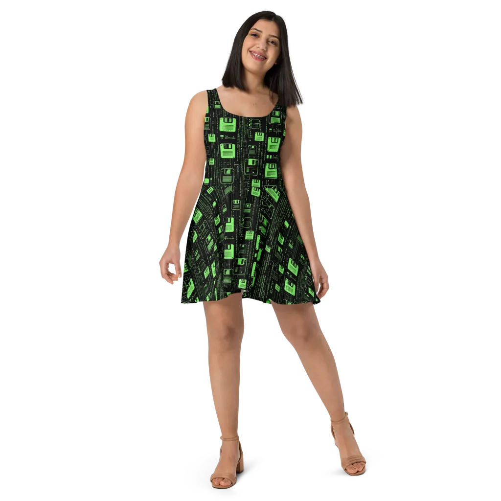 Neon Archive on Skater Dress — Front