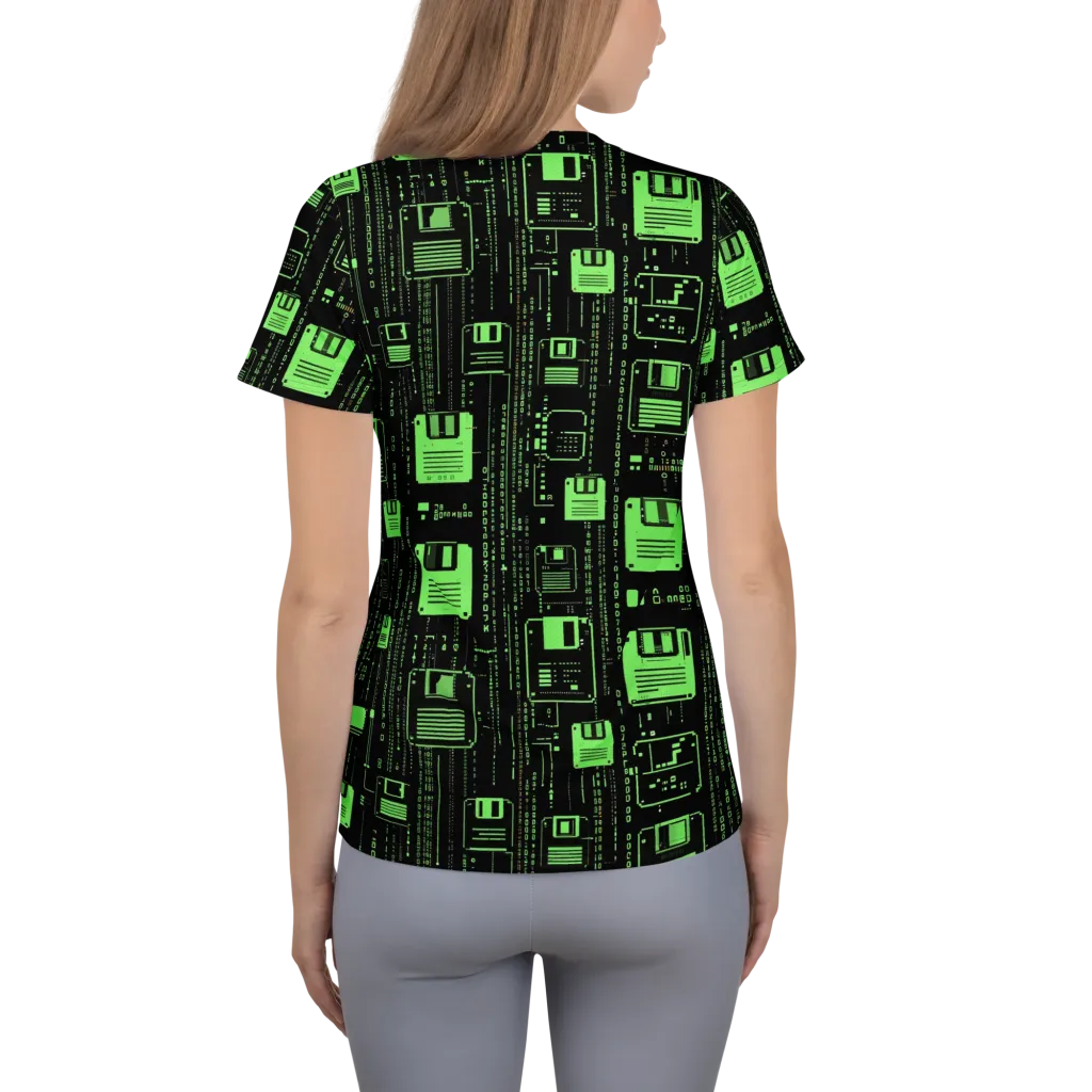 Neon Archive on Women's Athletic T-Shirt — Back