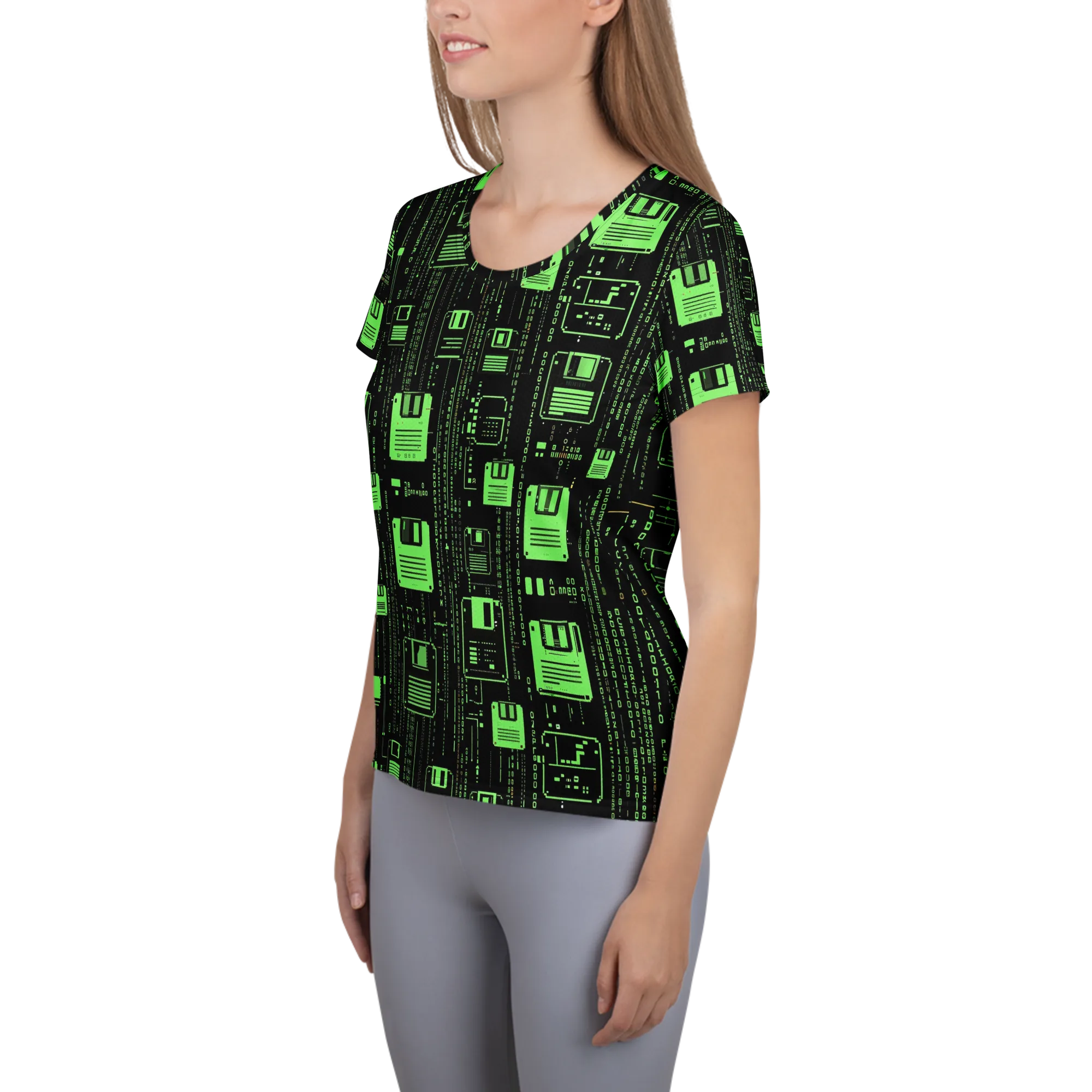 Neon Archive on Women's Athletic T-Shirt — Left