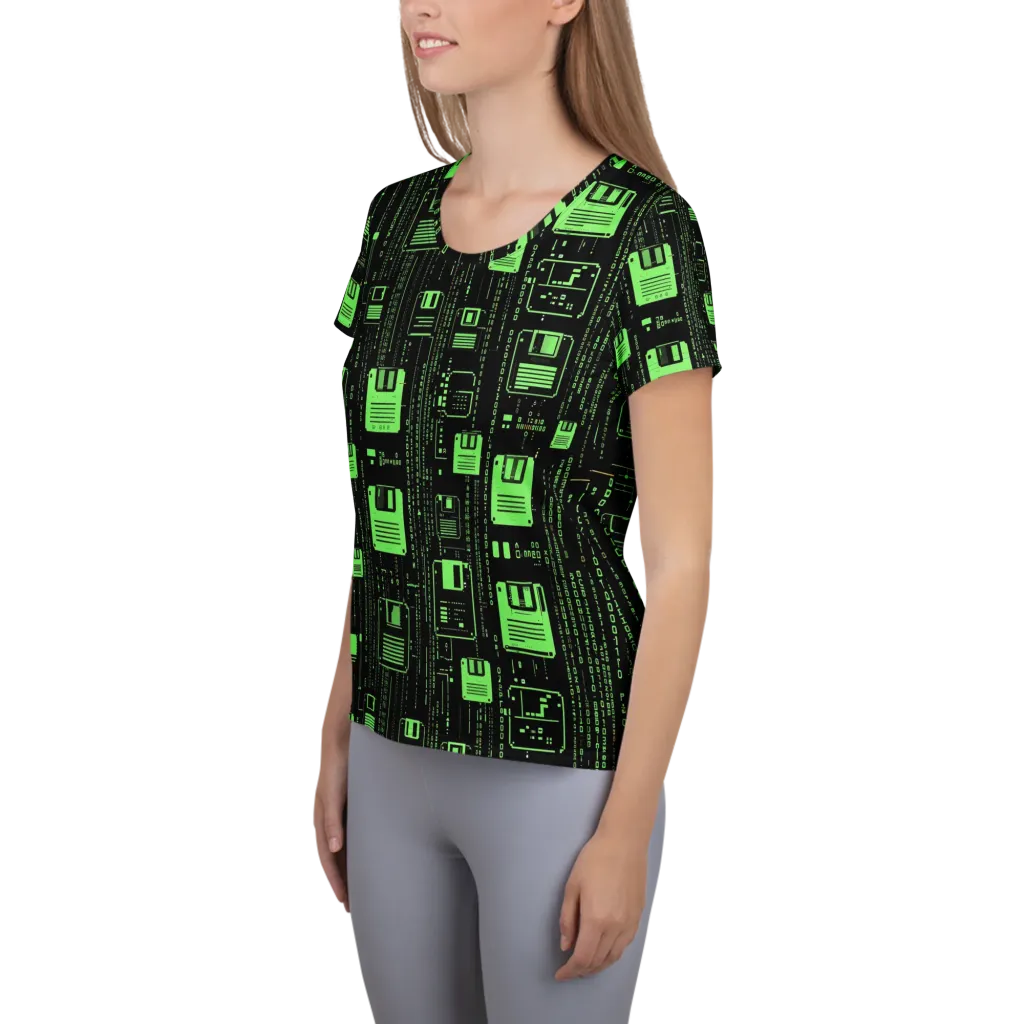 Neon Archive on Women's Athletic T-Shirt — Left