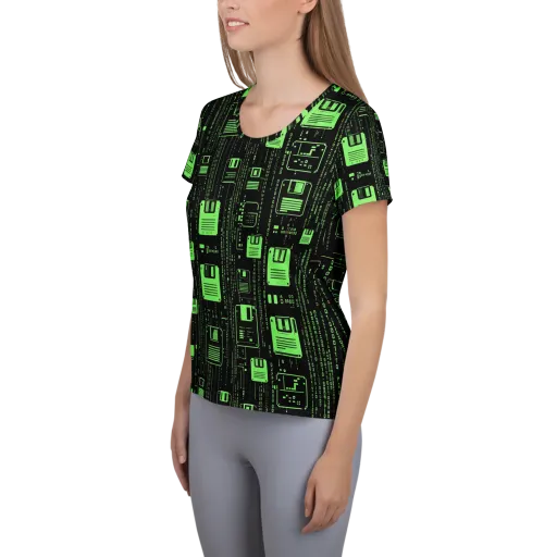 Neon Archive on a Women's Athletic T-Shirt