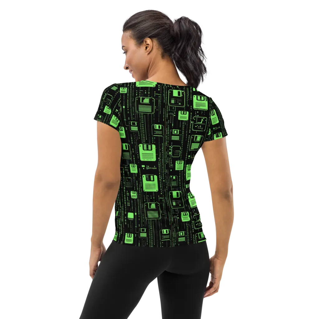 Neon Archive on Women's Athletic T-Shirt — Back
