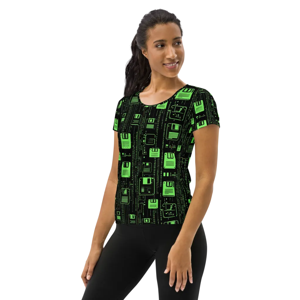 Neon Archive on Women's Athletic T-Shirt — Left