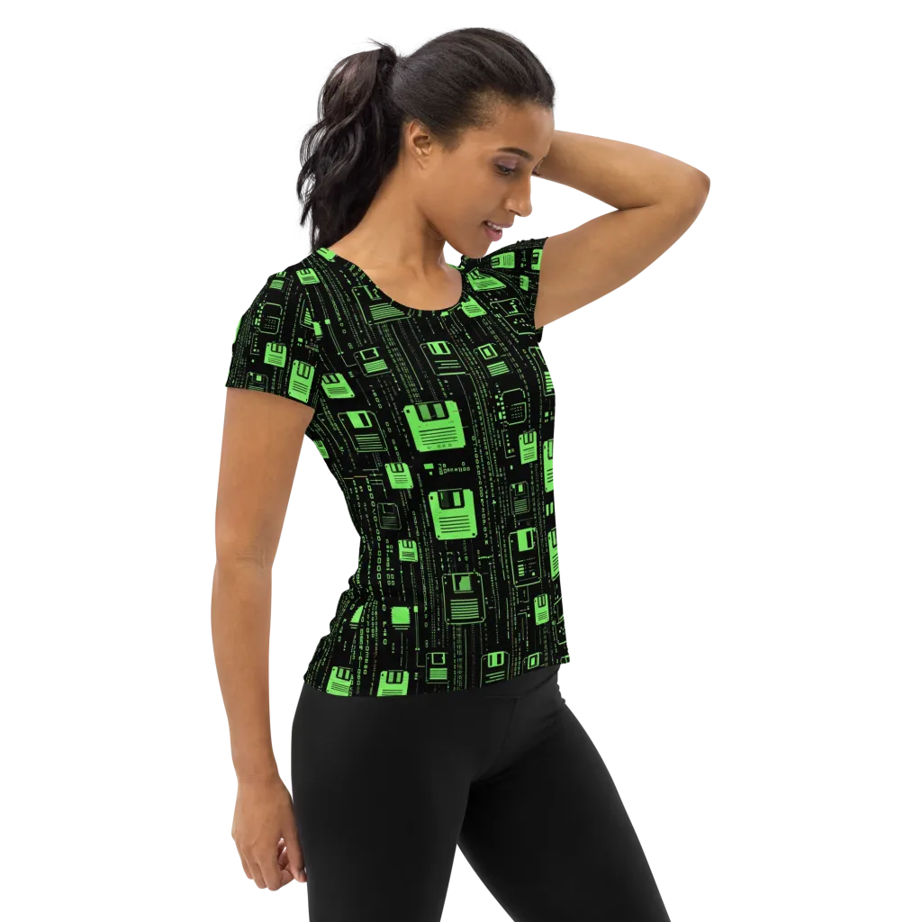 Neon Archive on Women's Athletic T-Shirt — Right