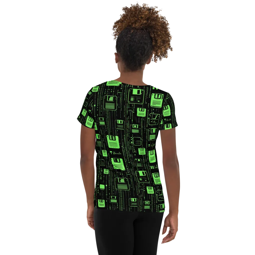 Neon Archive on Women's Athletic T-Shirt — Back