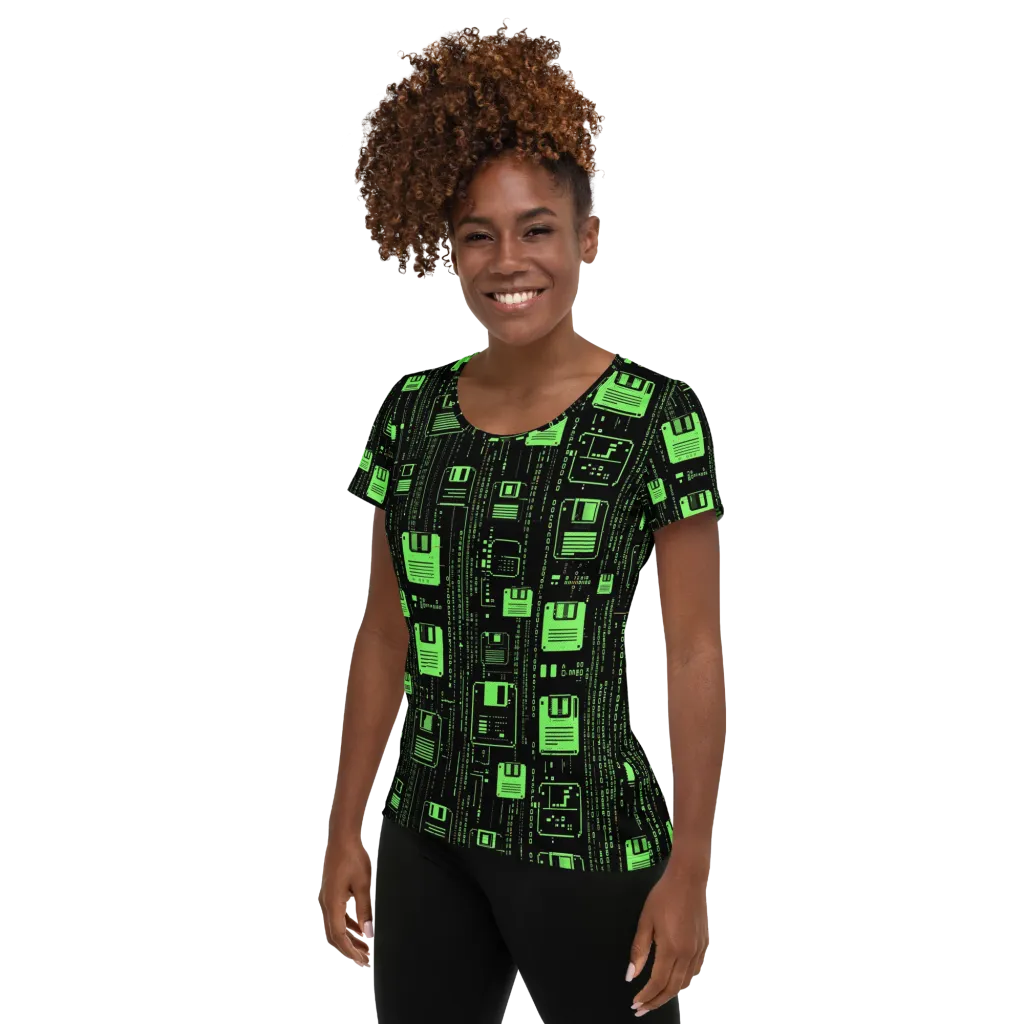 Neon Archive on Women's Athletic T-Shirt — Left