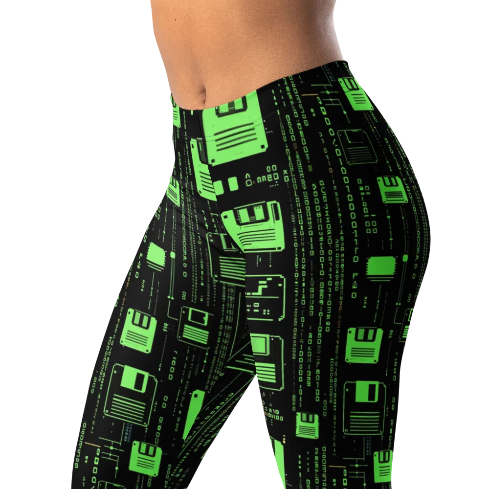 Neon Archive on Leggings — Left Front