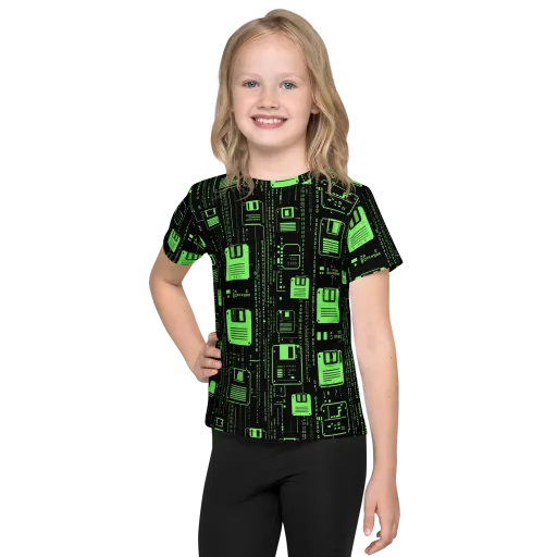 Neon Archive on a Kids Crew Neck T-Shirt