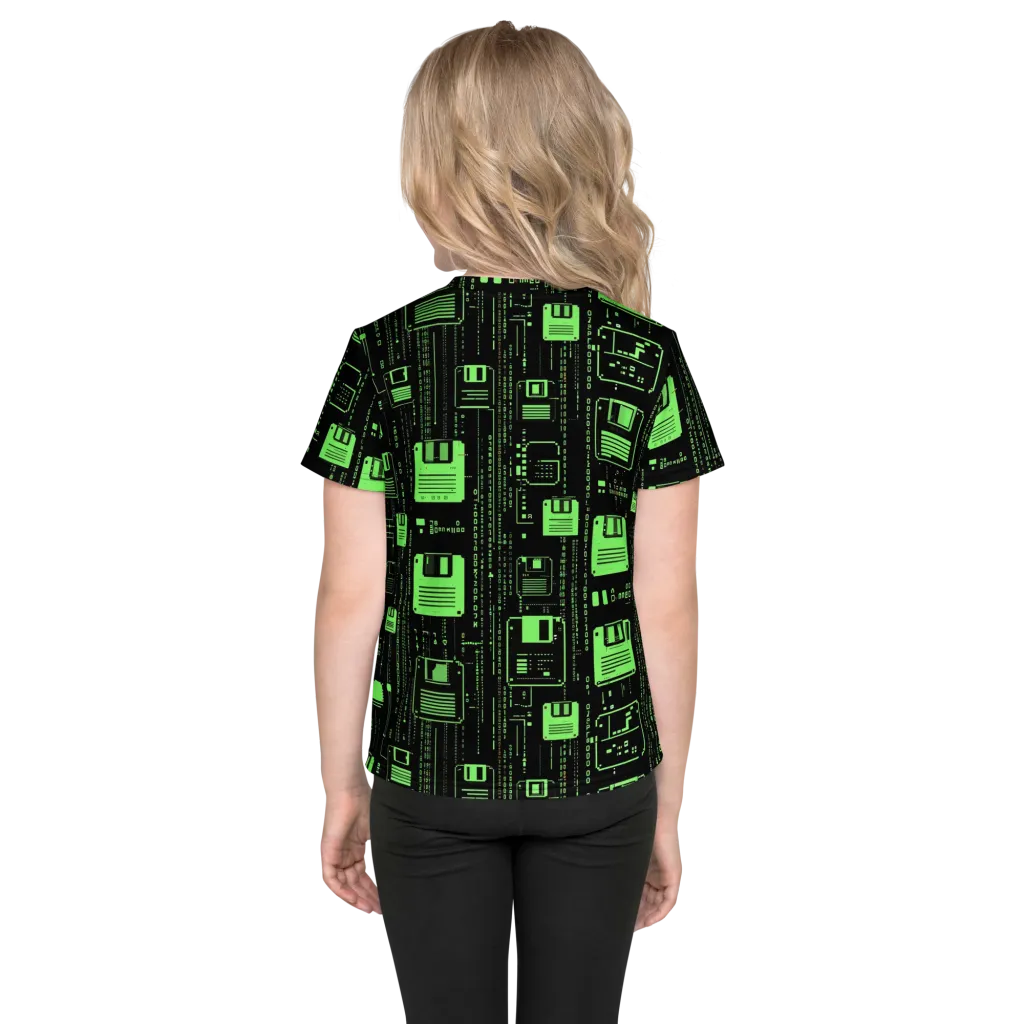 Neon Archive on Kids Crew Neck T-Shirt — Back