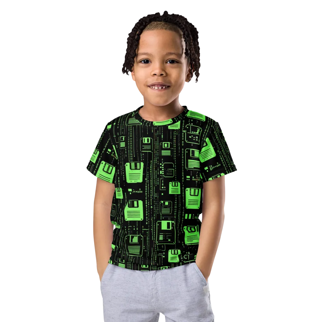 Neon Archive on Kids Crew Neck T-Shirt — Front