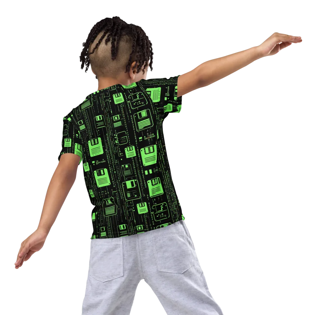 Neon Archive on Kids Crew Neck T-Shirt — Back