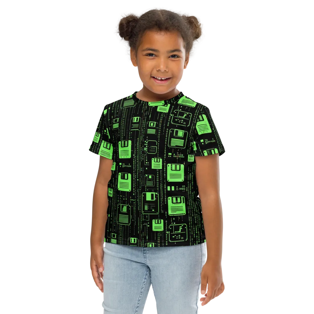 Neon Archive on Kids Crew Neck T-Shirt — Front
