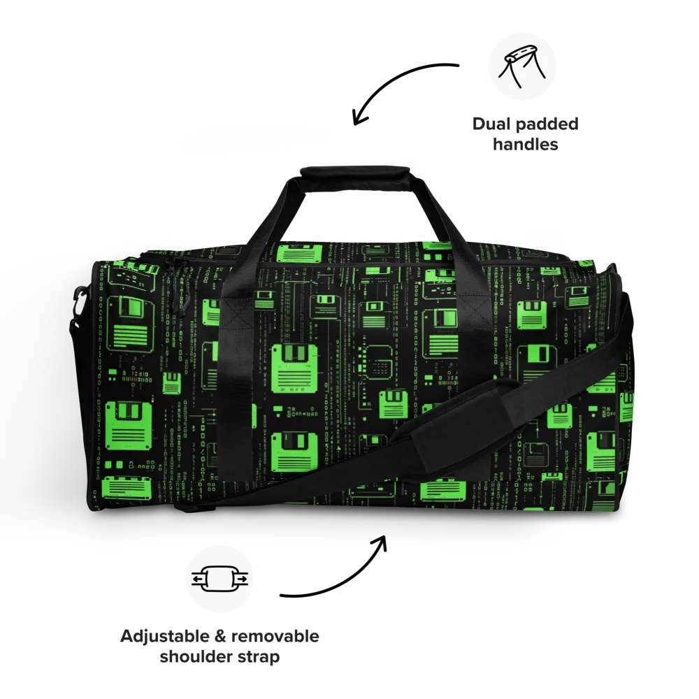 Neon Archive on Duffle Bag — Front