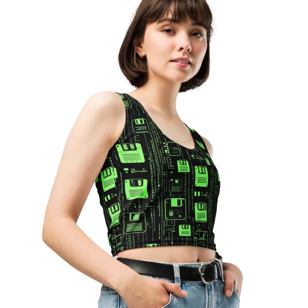 Neon Archive on Crop Top — Right Front