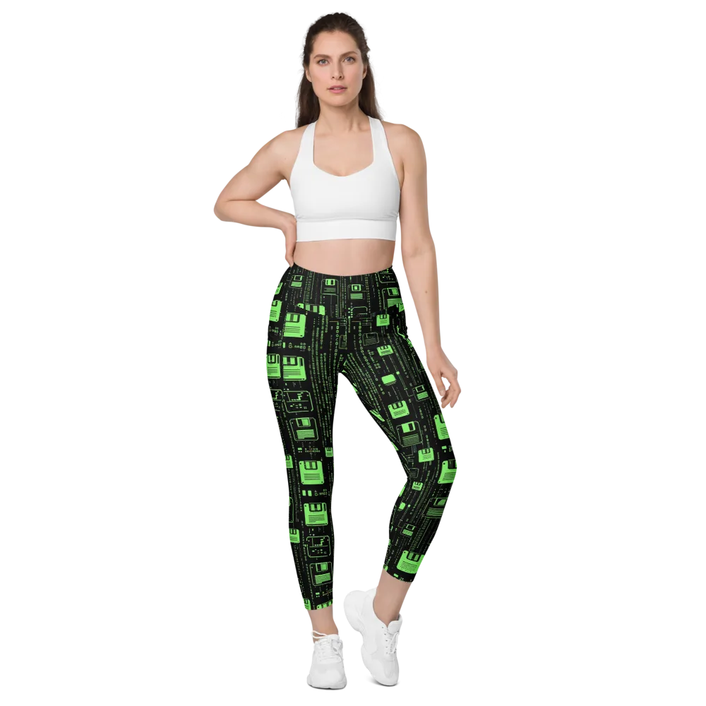 Neon Archive on Leggings with Pockets — Front