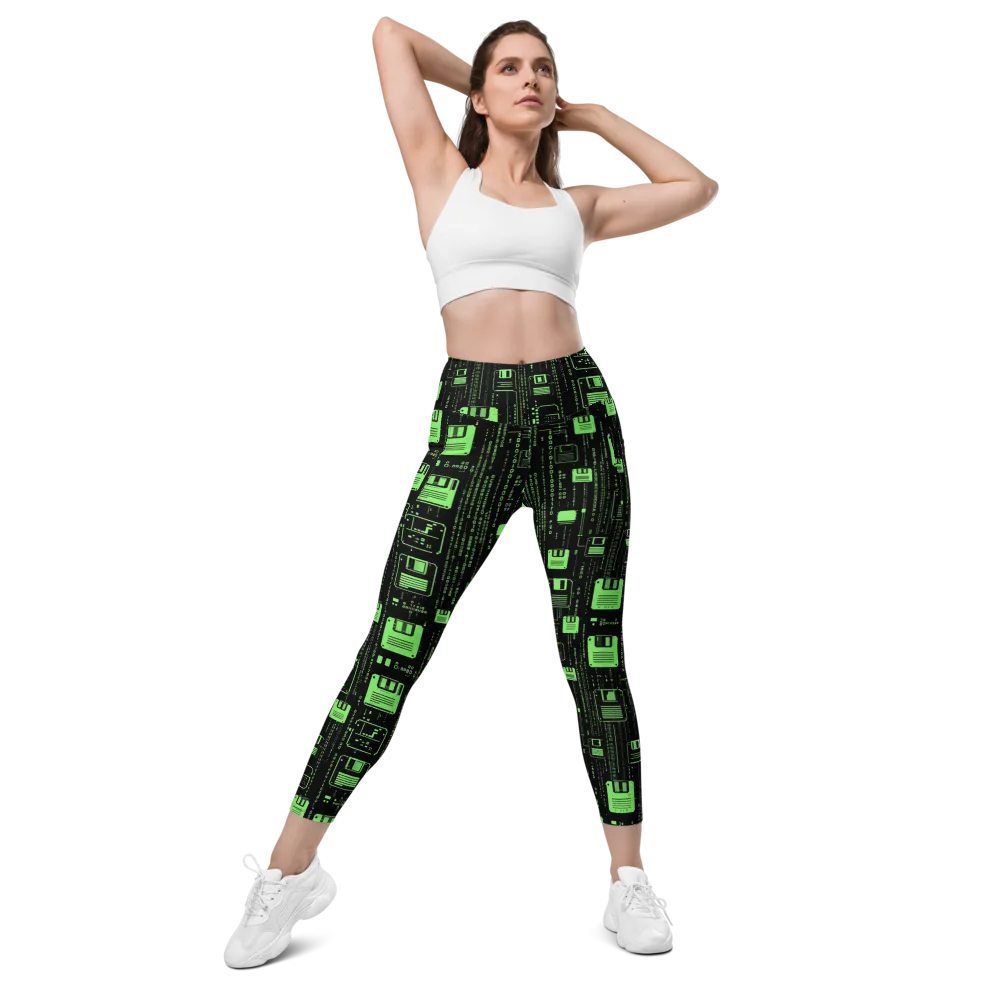 Neon Archive on Leggings with Pockets — Front