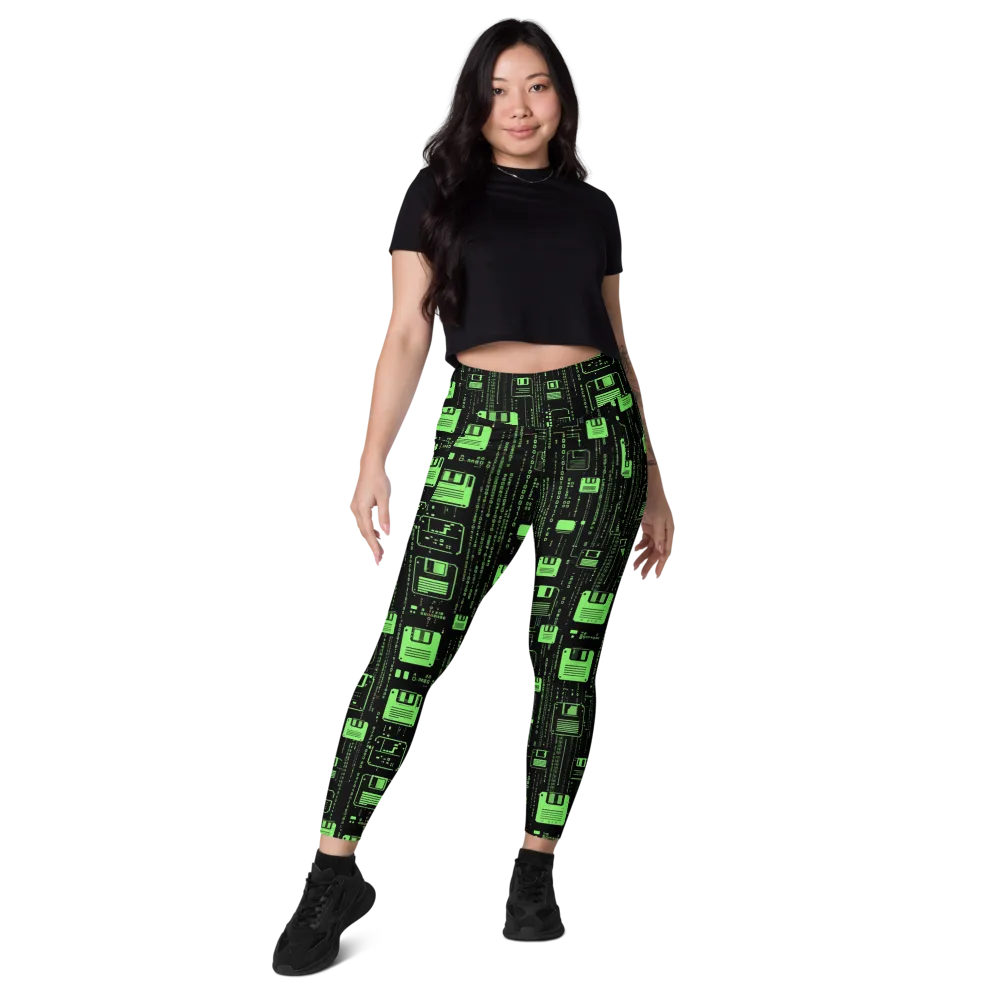 Neon Archive on Leggings with Pockets — Front