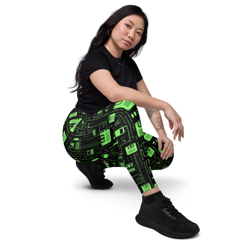 Neon Archive on Leggings with Pockets — Right Front