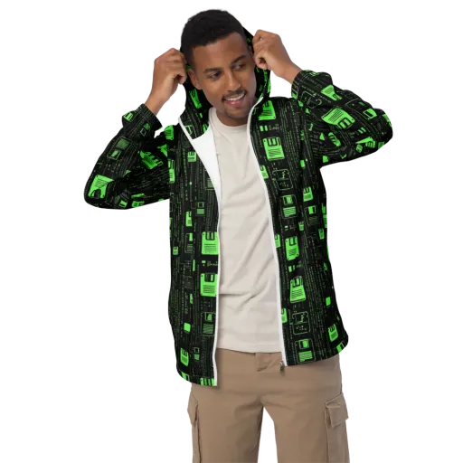 Neon Archive on a Men's Windbreaker